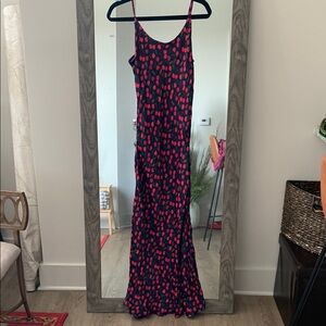 Elegant Black and Pink Maxi Dress